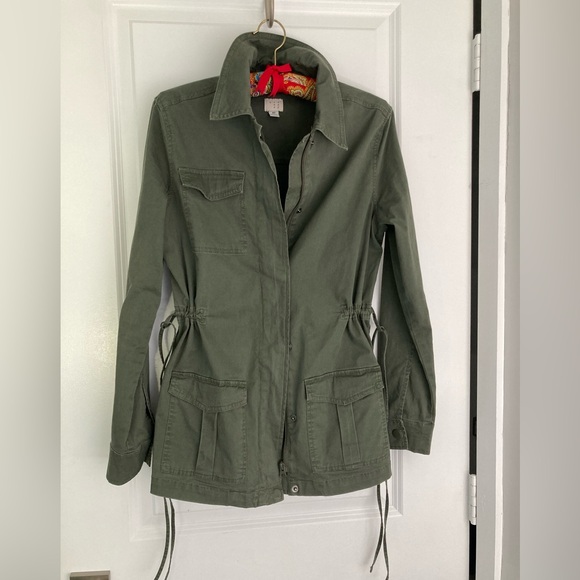 A New Day XS Olive Green Side Cinch Utility Jacket - Picture 3 of 5